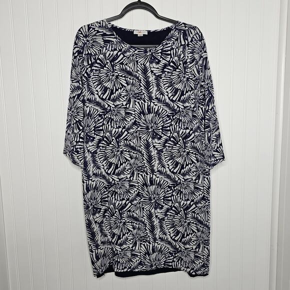 Garnet Hill 100% Silk Abstract Floral Shift Dress Size 6 Casual Vacation Summer - Picture 10 of 11